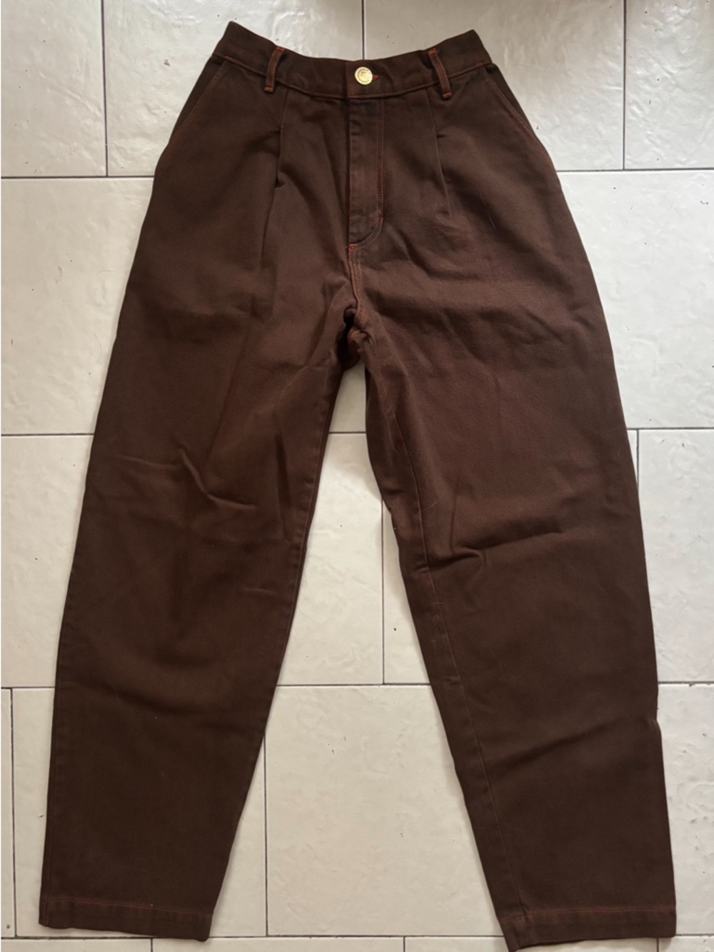 Big Bud Press Denim Trousers NWOT High-Rise Pleated Women's Chinos Cotton Pants